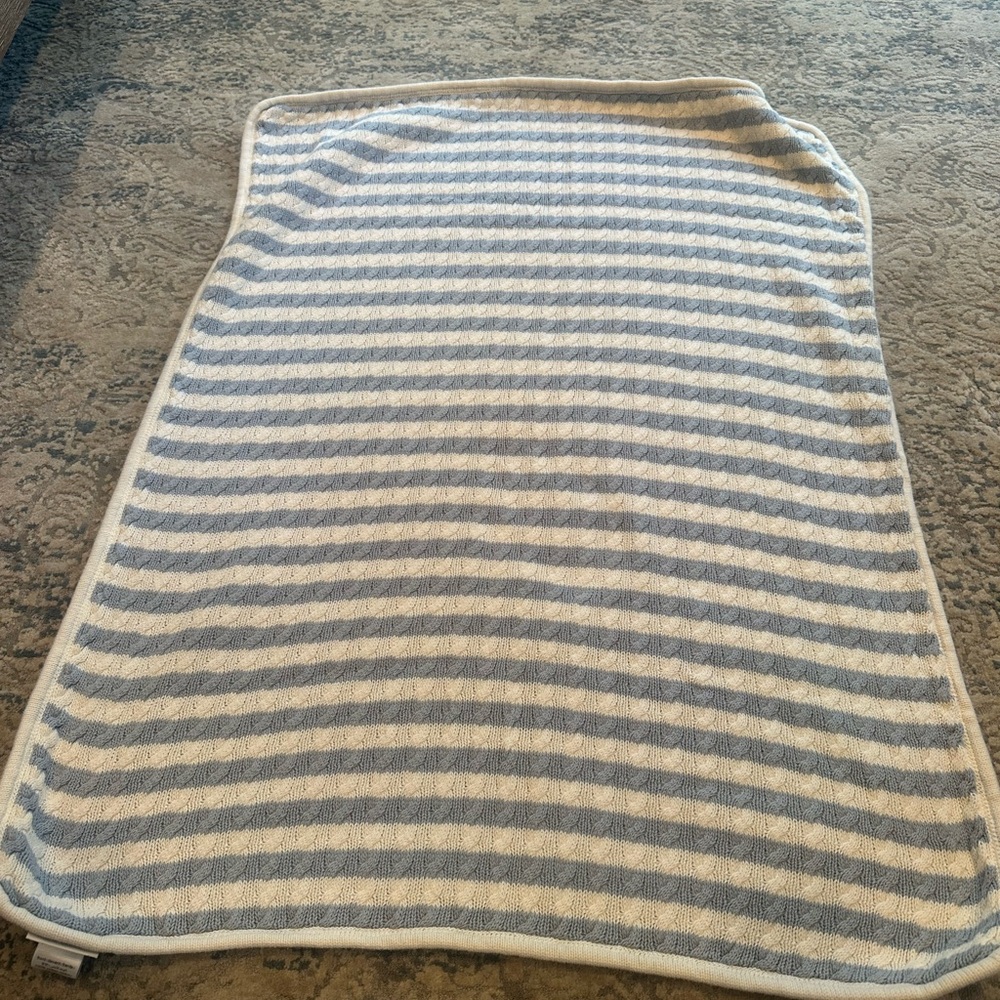 Pottery Barn Kids Blue and White Striped Baby Blanket